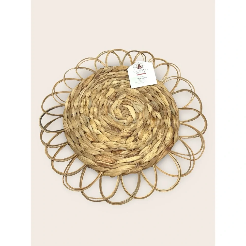 My Texas House 4pc Rattan Placemat Charger Set - Brown 15 In Woven‎ Round